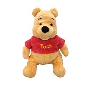 Disney Winnie The Pooh Plush Stuffed Soft Toy 15 inch Milne Red Shirt Bear Hunny